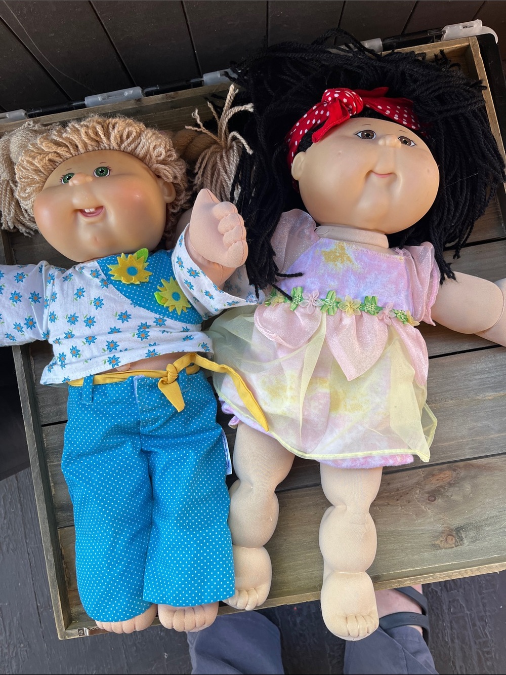 Cabbage Patch Kids Doll Pair - Blue & Pink outfits 2004 Y2K